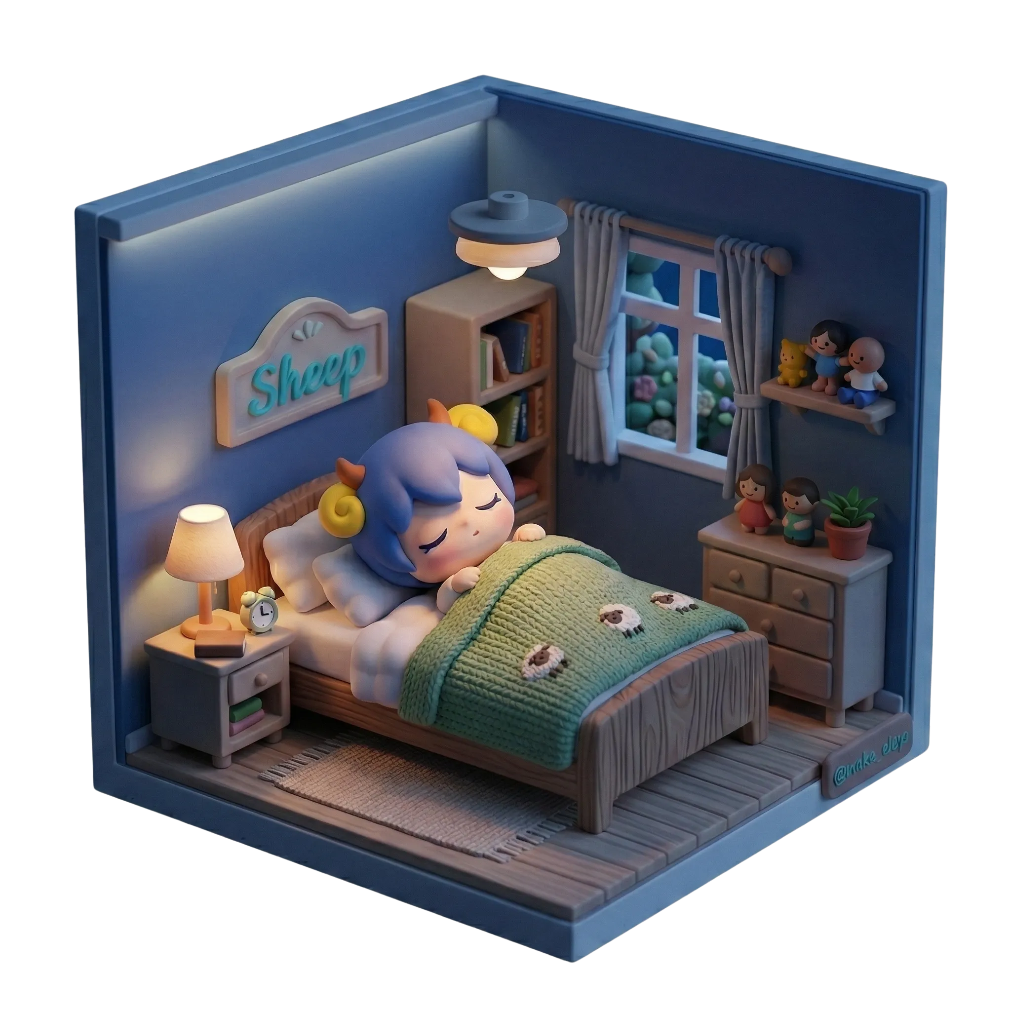 眠る前の部屋を表したNemuriftのイラスト